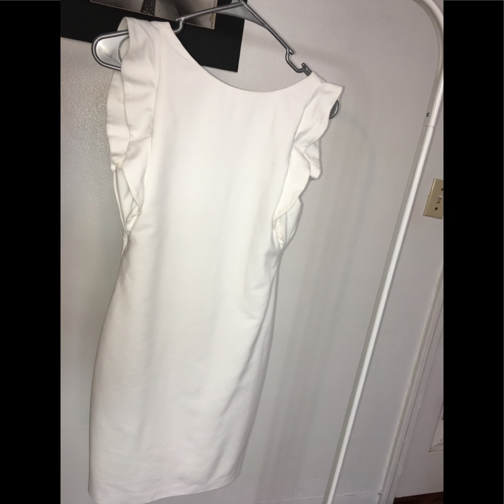 ZARA Trafaluc Collection White Dress with Ruffle
